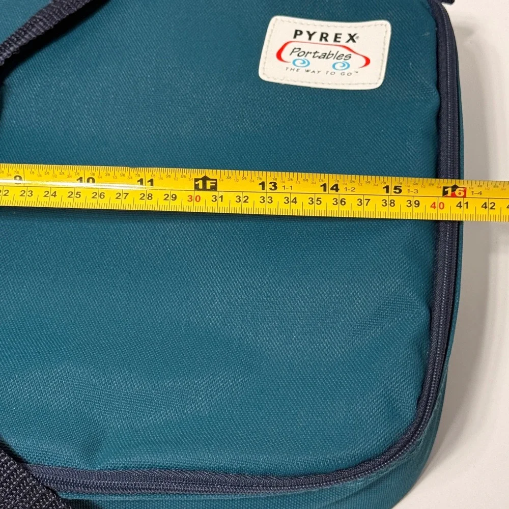 Pyrex Portable Teal Insulated Casserole Carrier Bag Microcore Hot Cold Thermal *